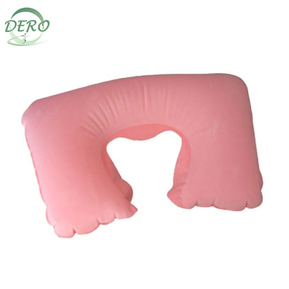 Portable Washable Soft Velvet Cover Inflatable Neck Pillow Head Support Airplane U-Shape Travel Pillow