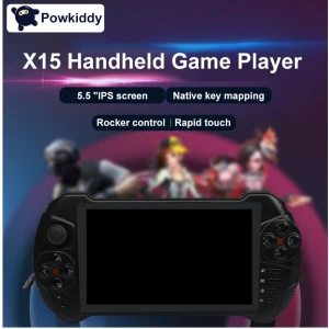 POWKIDDY X15 IPS Screen Handheld Game Player 5.5 inch Android Wifi Retro Game Console Family Computer PS1 Video Gaming Consoles