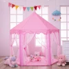 Princess House Toy Tent Kids Gypsophila Castle Play Toy Tent with Little Star String Lights Children Indoor Outdoor Games