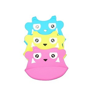 Private Label Animal Easy to Clean Feeding BPA Free Waterproof Silicone Baby Bib with Food Catcher