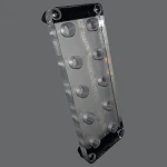 processing CNC clear acrylic tool rack thick perspex rectangle with rounded slots polished plexiglass block with metal bolts