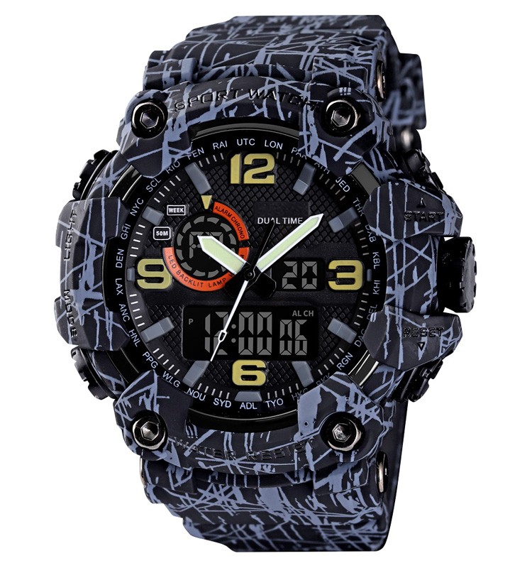 Professional custom logo 5 waterproof analog digital watches men wrist