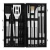 Import Professional grill 18 Pcs BBQ tool set storage aluminum case from China