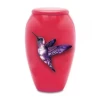 Purple Bird Picture Cremation urns Solid Memorial Metal Brass Adults Human Funeral Ashes  American/European Style