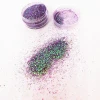 Purple color mixed sizes chunky glitters for face and body decoration, nail glitter powder