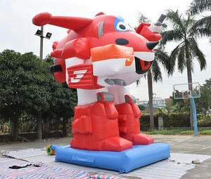 PVC tarpaulin customized giant inflatable Robot plane , 6 meter inflatable toy for for advertising