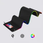 Quanbao Fast 10W Wireless Charging Keyboard Mat RGB LED Light Gaming Mouse Pad with Wireless Charger