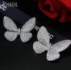 Rakol FSEP2552 Elegant zircon brass rhodium plated butterfly brooch for girls