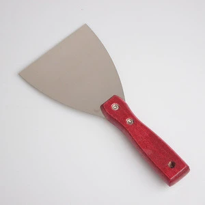 Red Color Wooden Handle Stainless Steel Putty Knife
