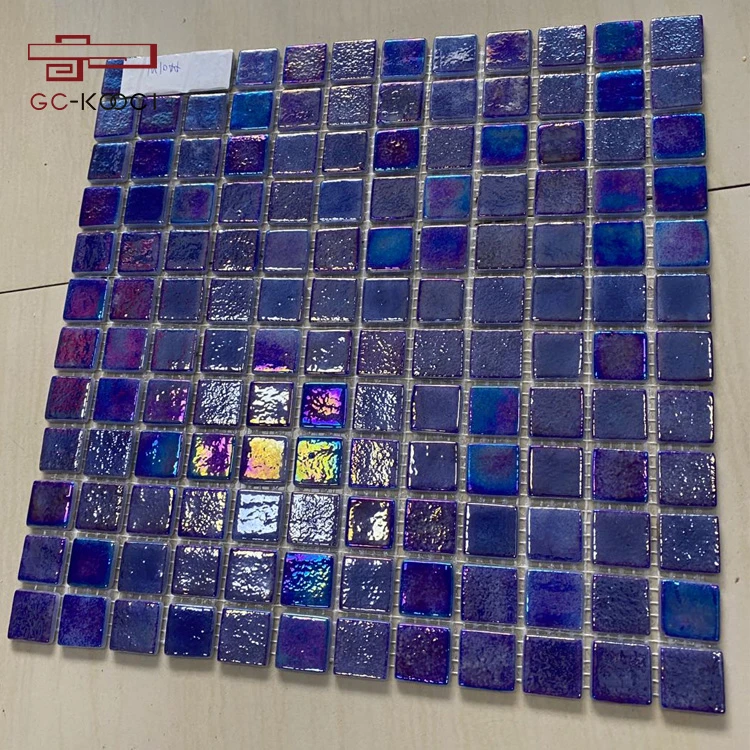 Resplendent Rainbow Iridescent Effect Pool Mosaic Tiles Cheap anti-slip Wall/floor Swimming Mosaic and kitchen
