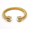 Retro Punk Stainless Steel Open Wire Cable Bracelet Wholesale
