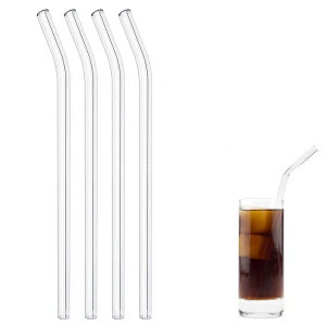 Reusable Bent  Glass Drinking Straw