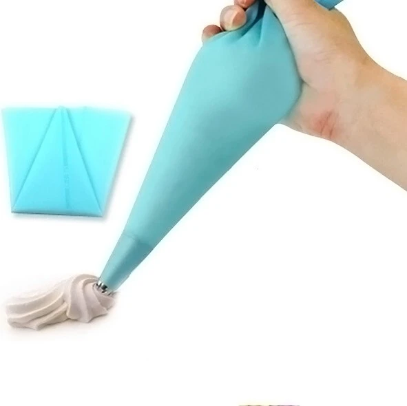 Reusable diy baking 12 inch extra thick large silicone cake pastry decorating nozzle tipless piping icing bag set tipless