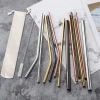 Reusable Food Grade Smoothie Straws Stainless Steel Drinking Straws With Brush Wholesale With Customized Logo
