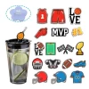 Reusable spiral shaped colorful straw rugby accessories Removable party decor small gifts
