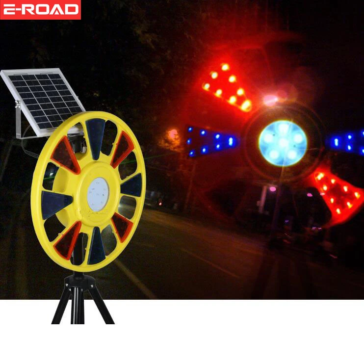 road construction warning light red blue rotary light highway traffic signal LED solar rotary lamp construction light