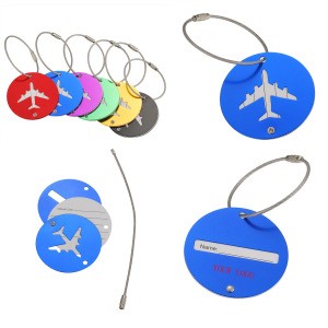 Round Aluminium Handbag Tag with Adjustable Strap