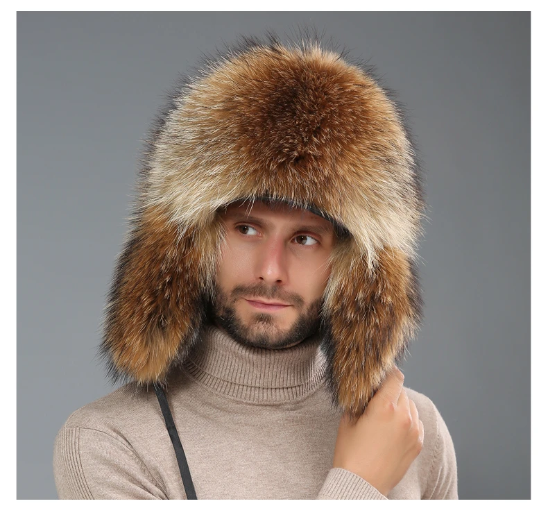 Russian style warming winter rex rabbit fur with real sheepskin hat ear cuff earflap hat cap