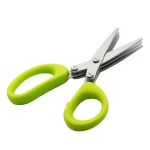S2-1437  3 Layers Blades Stainless Steel Kitchen Scissors Paper Herb Scissors With Comb