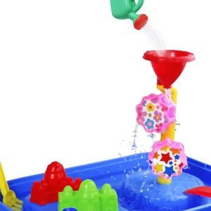 Sand Water Table 2 in 1 Activity Table Sand Box Tray Water Toys for Kids Outdoor Molds Shovel Rake Watering Can Summer Beach Toy