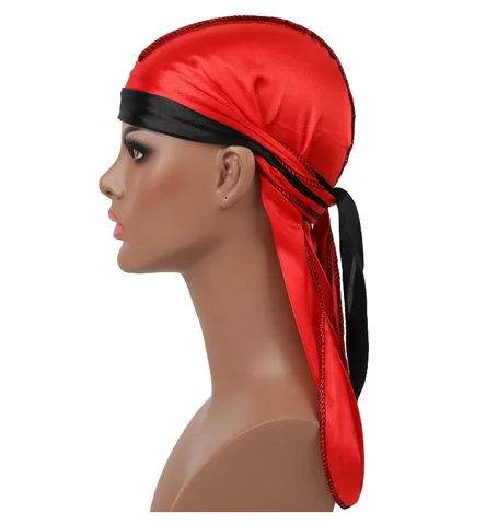 Savings Spotlight Popular Silky Durag Two Tone Long Tail Du Rags Hip Hop Rapper Doo Rag Sleep Hats