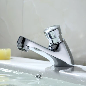 Self closing tap time delay zinc basin faucet