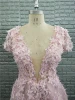 Short Blush Pink Homecoming Party Dresses With Pearls Handmade Flowers Graceful Girls Prom Cocktail Dress