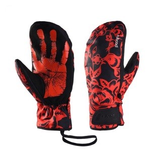Silica gel printing winter manufacturer ski gloves and mittens oem golf gloves