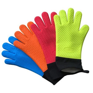 Silicone Cooking Double Oven Glove Heat Resistant Oven Mitt for Grilling BBQ Kitchen Cooking & Baking Non-Slip Potholders