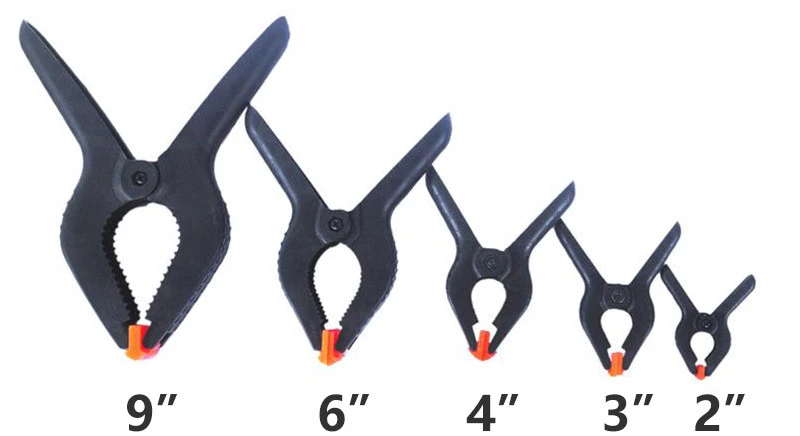 Size 2 3 4 6 9 inches A shape woodworking Nylon Clamp Plier Clip with High strength plastic torsion spring carpentry tools