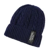 Skiing warm winter rib knit woven label beanie hat custom