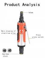 Small pneumatic grinder Jade grinder Wind mill Wood carving wheel polishing grinder 3mm 6mm grinding head