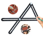 SmallGrass Universal Angulirazer Four Sides Adjustable  Multi Angle Measuring  Aluminum Alloy Ruler Tool