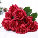 SMG004 silk rose decorative flower bouquet peony 9heads wedding lifelike artificial rose