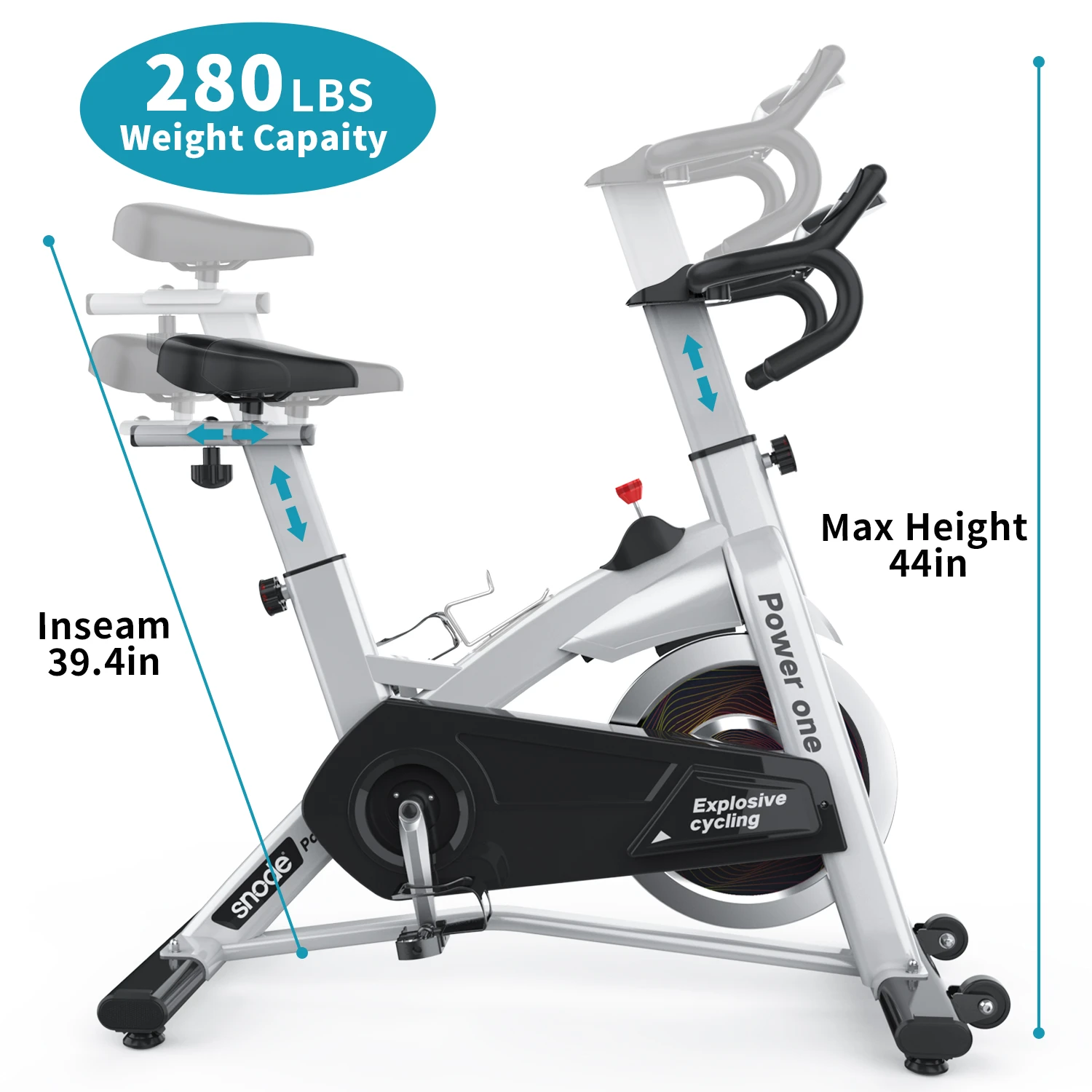 SNODE 8729 Indoor Cycling Bike Stationary Exercise Bike with Comfortable Seat CushionHot Sales Home Gym Exercise Bike
