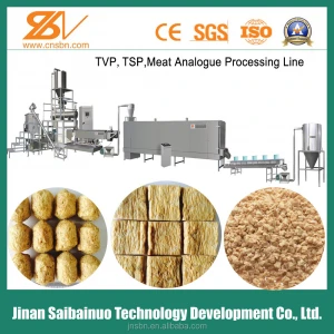 Soya beans protein mince chunks nuggets extrusion processing line