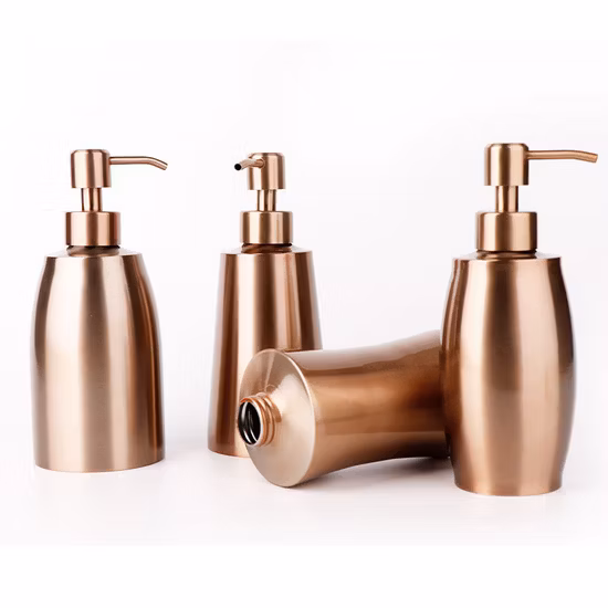 High Quality Kitchen Bathroom Clear Plastic Soap Bottles with Stainless Steel Pump Hand Soap Lotion Dispensers
