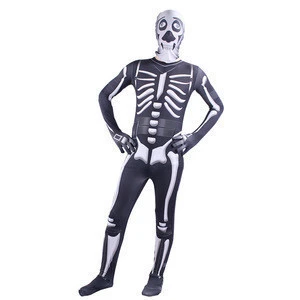 Spirit Halloween Kids Fortnite Skull Trooper Costume Spandex Zentai Fortnite Costume