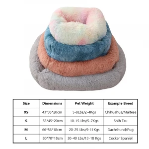Square Dog Bed Long Plush Pets Basket Warm Sleeping Cushion Mats Pet Accessories