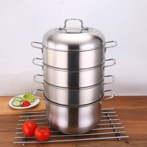 Stainless Steel four layer food steamer pot stock pot cooking pot stainless steel cookware dumpling steamer for kitchen