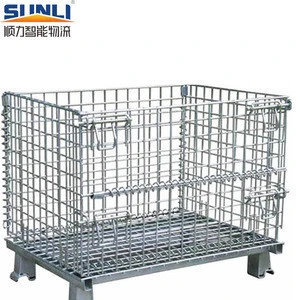 Steel Foldable Collapsible Warehouse Steel Wire Mesh Storage Cage