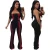 Import Stock Factory Wholesale Off Shoulder Strip Jumpsuit With Belt Patchwork Fashion Romper Wide Leg Pants from China