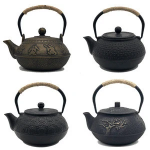 Strainer Warmer Infuser Iron Teapot Trivet Set for Stove Top, Hobnail Teapot and Cup Set