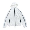 streetwear jacket with side stripes stand-up collar loose jacket