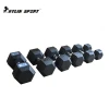 Strength Training Weight Lifting Cast Iron Rubber Coated Hexagon Hex Dumbbell
