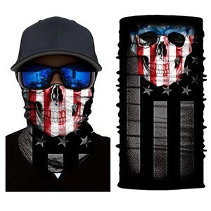 Stretchy Customized Logo Ghost Skull Face Shields Mask Multi Tubular Bandanas