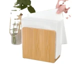 Sturdy and Waterproof Natural Bamboo Napkin Holder U-Shaped Tissue Storage Box for Kitchen Use