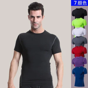 Summer Fitness Men Running Training Clothes Wholesale Gym Wear,Men OEM Logo Sport Shirt Short Sleeve