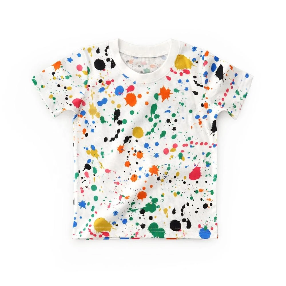 Summer hot sale good quality cotton short sleeve full printed baby t shirt