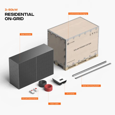 Buy Sunark Complete Solar Energy System 10kw 30kw 50kw On Grid Complete ...